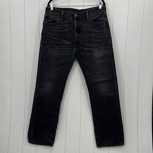 Levi’s 501 Denim Jeans Black Straight Leg Button Fly 36x32